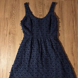 Vineyard Vines Navy Textured Mini Dress